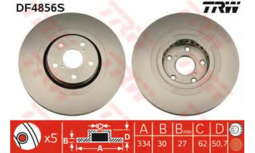Диск тормозной TRW, арт. DF4856S