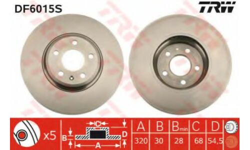 Диск тормозной TRW, арт. DF6015S