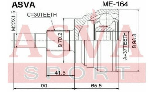 ШРУС Asva, внешний, арт. ME-164