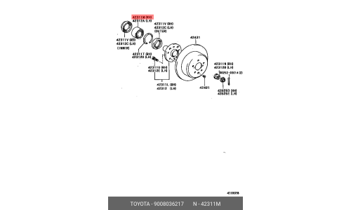 Подшипник полуоси | зад Toyota, арт. 90080-36217