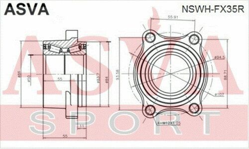 Подшипник ступицы Asva, арт. NSWH-FX35R
