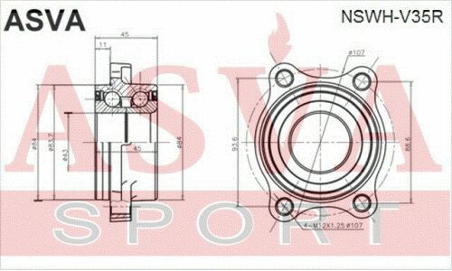 Подшипник ступицы Asva, арт. NSWH-V35R