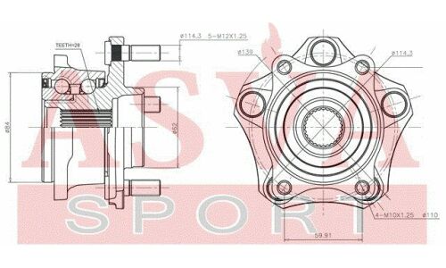 Ступица колеса Asva, для Suzuki Grand Vitara, арт. SZWH-GVJBMF
