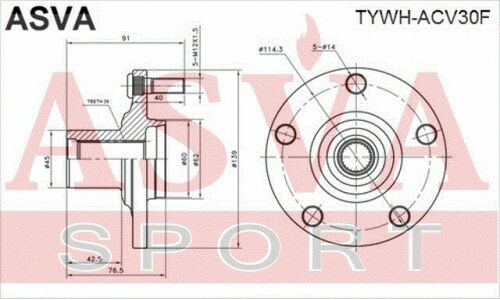 Ступица колеса Asva, передняя, арт. TYWH-ACV30F