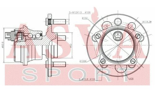 Ступица колеса Asva, для Toyota Gaia, арт. TYWH-IPS10R