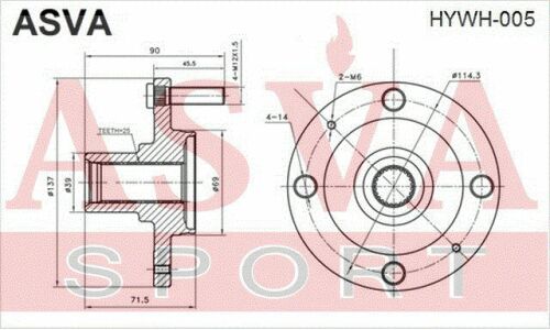 Ступица колеса Asva, передняя, арт. HYWH-005