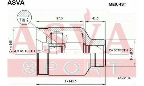 ШРУС Asva, внутренний, арт. MEIU-IST
