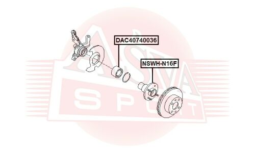 Ступица колеса Asva, арт. NSWH-N16F