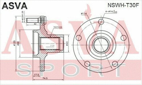 Ступица колеса Asva, арт. NSWH-T30F