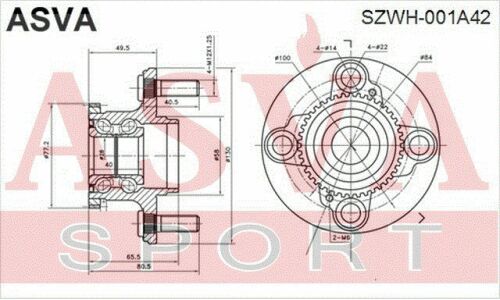 Ступица колеса Asva, арт. SZWH-001A42