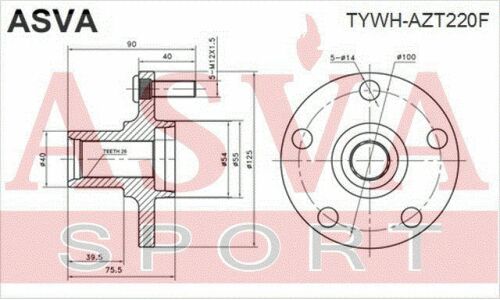 Ступица колеса Asva, передняя, арт. TYWH-AZT220F