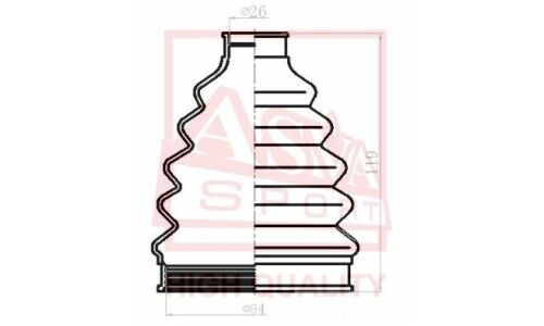 Комплект пыльника ШРУСа Asva, наружный, арт. ASBT-XE70