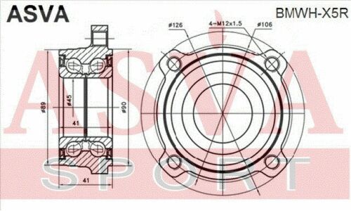 Подшипник ступицы колеса (комплект) | зад прав/лев Asva, арт. BMWH-X5R