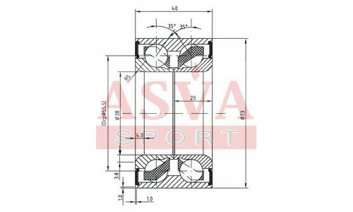 Подшипник ступицы Asva, арт. DAC38730040