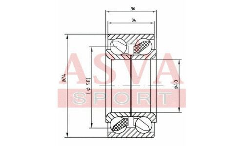 Подшипник ступицы колеса Asva, арт. DAC40740036-34