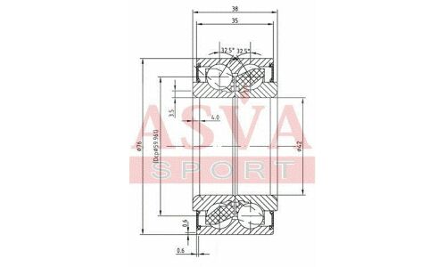 Подшипник ступицы колеса Asva, арт. DAC42760038-35