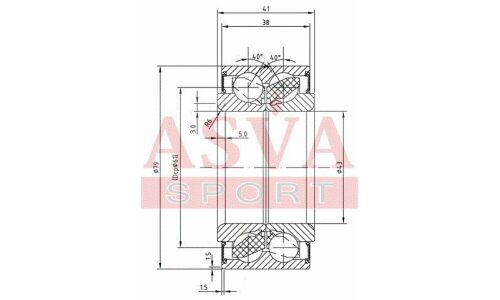 Подшипник ступицы Asva, арт. DAC43790041-38