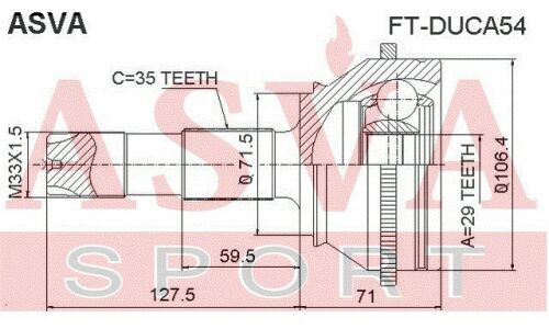 ШРУС Asva внешний, арт. FT-DUCA54