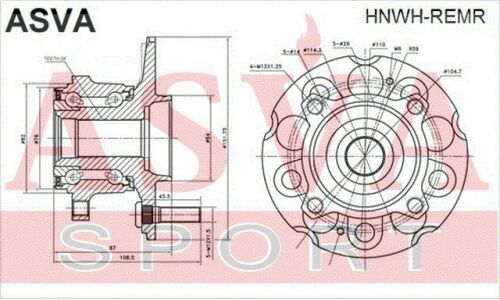 Ступица колеса с ABS | зад прав/лев Asva, арт. HNWH-REMR