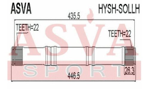 Полуось Asva, передняя, левая, арт. HYSH-SOLLH