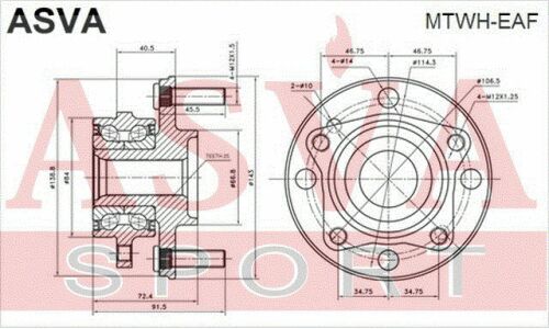 Ступица колеса Asva, передняя, арт. MTWH-EAF
