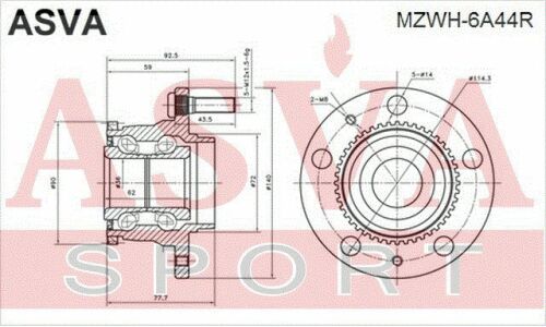 Ступица колеса Asva, для Mazda 6, арт. MZWH-6A44R