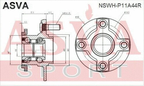 Ступица колеса Asva, с ABS, задняя, арт. NSWH-P11A44R