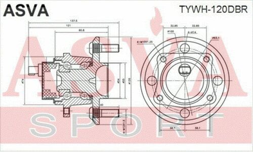 Ступица колеса Asva, с ABS, задняя, арт. TYWH-120DBR