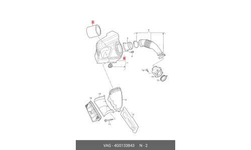 Фильтр воздушный AUDI A6 VAG, арт. 4G0 133 843