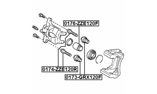 Направляющая тормозного суппорта Febest, задняя, арт. 0174-ZZE120R