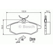 Колодки тормозные дисковые Bosch, передние, комплект на ось (4 шт), арт. 0 986 494 262