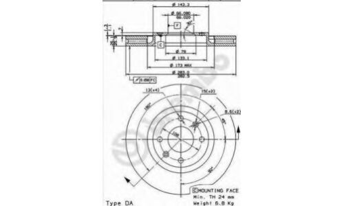 Диск тормозной Brembo, арт. 09876011