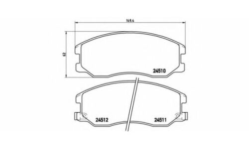 Колодки тормозные дисковые Brembo, комплект на ось (4 шт), арт. P10003