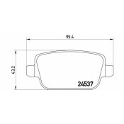 Колодки тормозные дисковые Brembo, комплект на ось (4 шт), арт. P24075