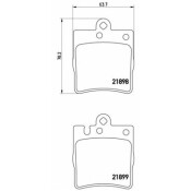 Колодки тормозные дисковые Brembo, комплект на ось (4 шт), арт. P50033