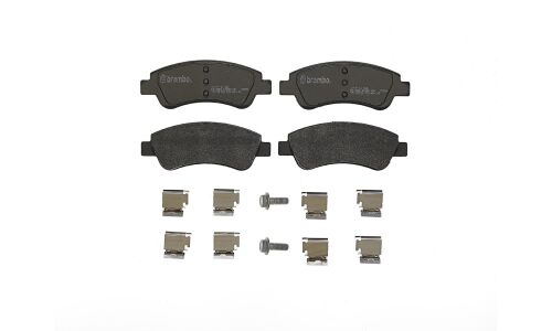 Колодки тормозные дисковые Brembo, комплект на ось (4 шт), арт. P61066