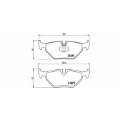 Колодки тормозные дисковые Brembo, комплект на ось (4 шт), арт. P06023