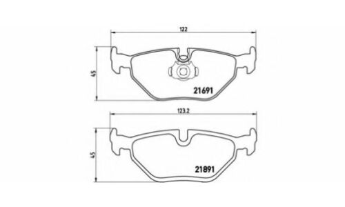 Колодки тормозные дисковые Brembo, комплект на ось (4 шт), арт. P06023