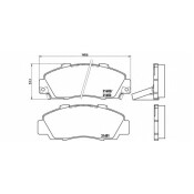 Колодки тормозные дисковые Brembo, комплект на ось (4 шт), арт. P28026