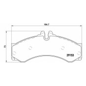 Колодки тормозные дисковые Brembo, комплект на ось (4 шт), арт. P50028