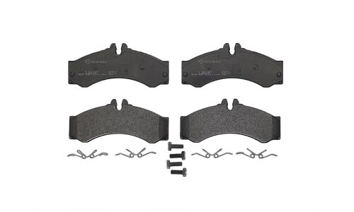 Колодки тормозные дисковые Brembo, комплект на ось (4 шт), арт. P50028