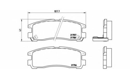 Колодки тормозные дисковые Brembo, комплект на ось (4 шт), арт. P54012