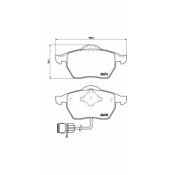 Колодки тормозные дисковые Brembo, комплект на ось (4 шт), арт. P85026