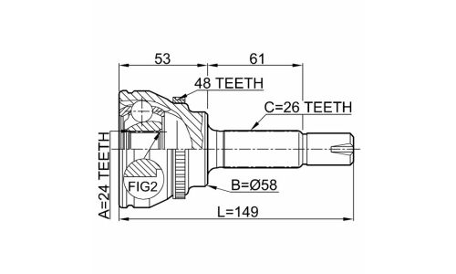 ШРУС Febest, наружный, арт. 0110-055A48