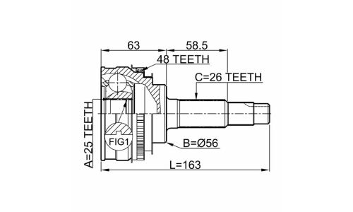 ШРУС Febest, внешний, арт. 0110-065A48