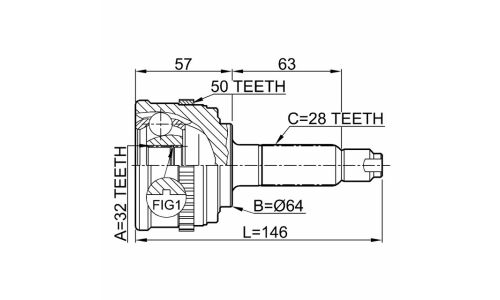 ШРУС Febest, передний, внешний, арт. 0310-033A50