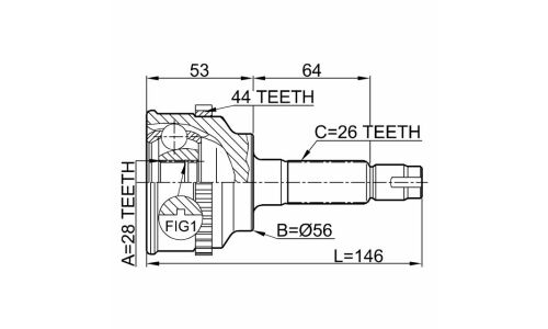 ШРУС Febest, передний, внешний, арт. 0510-034A44