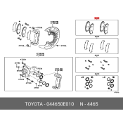Колодки тормозные дисковые Toyota, передние, комплект на ось (4 шт), арт. 04465-0E010