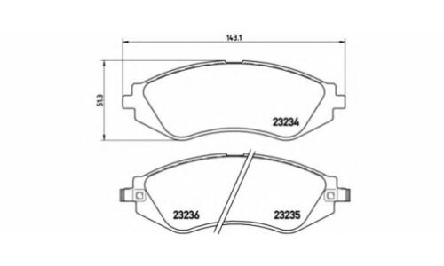 Колодки тормозные дисковые Brembo, комплект на ось (4 шт), арт. P15002