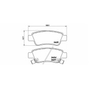 Колодки тормозные дисковые Brembo, комплект на ось (4 шт), арт. P28046